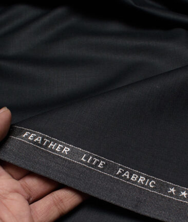 Raymond Terry Rayon Solids  Suiting Fabric (Black) - Image 2