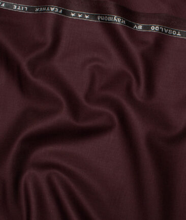 Raymond Terry Rayon Solids  Suiting Fabric (Dark Wine) - Image 3