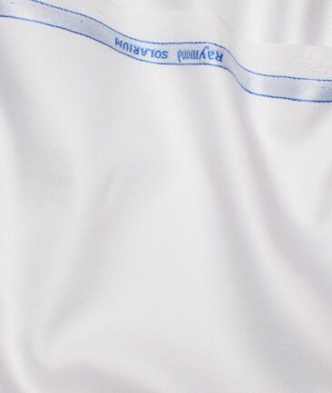 Raymond Polyester Viscose Solids  Suiting Fabric (White) - Image 3