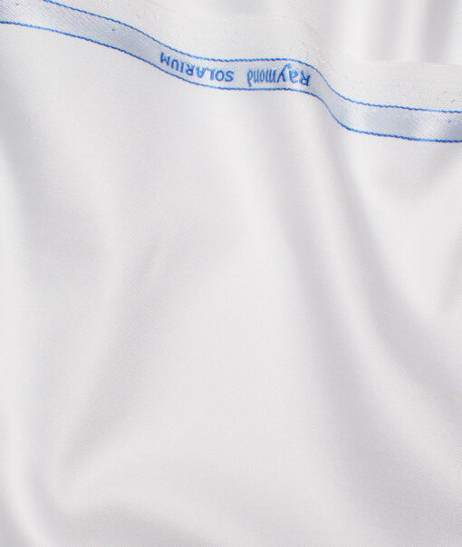 Raymond Polyester Viscose Solids  Suiting Fabric (White) - Image 3