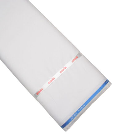 Raymond Polyester Viscose Solids  Suiting Fabric (White) - Image 4