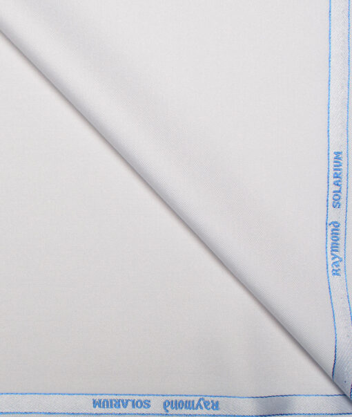 Raymond Polyester Viscose Solids  Suiting Fabric (White) - Image 1