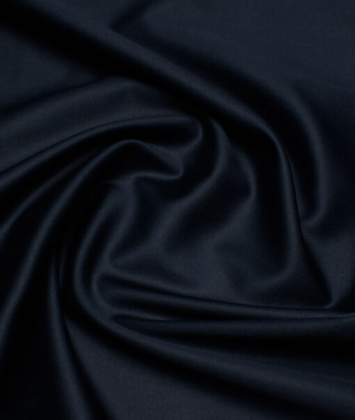 Reid & Taylor  Giza Cotton Solids Shirt or Kurta Pajama Fabric (Dark Navy Blue)