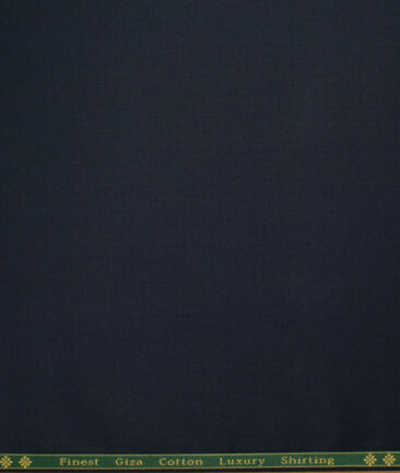 Reid & Taylor  Giza Cotton Solids Shirt or Kurta Pajama Fabric (Dark Navy Blue)