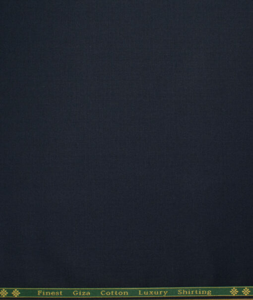 Reid & Taylor  Giza Cotton Solids Shirt or Kurta Pajama Fabric (Dark Navy Blue)