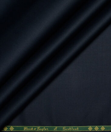 Reid & Taylor  Giza Cotton Solids Shirt or Kurta Pajama Fabric (Dark Navy Blue)