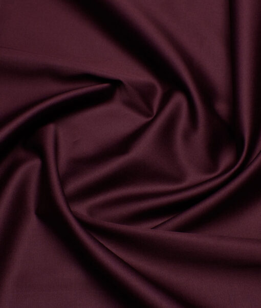 Reid & Taylor  Giza Cotton Solids Shirt or Kurta Pajama Fabric (Dark Wine)