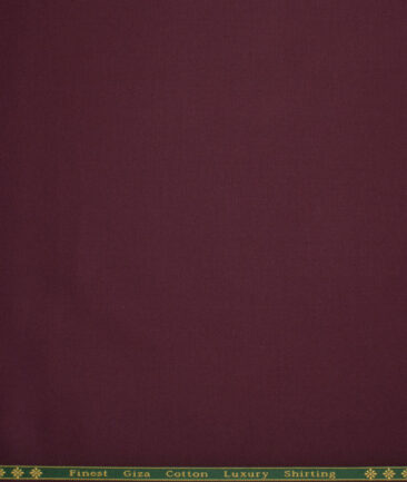Reid & Taylor  Giza Cotton Solids Shirt or Kurta Pajama Fabric (Dark Wine)