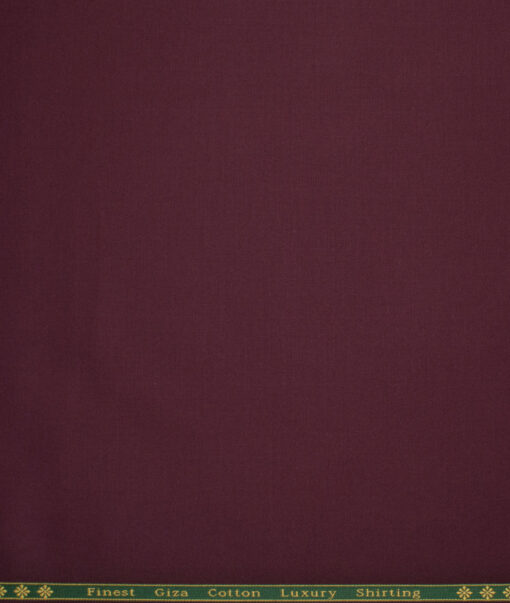 Reid & Taylor  Giza Cotton Solids Shirt or Kurta Pajama Fabric (Dark Wine)