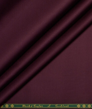 Reid & Taylor  Giza Cotton Solids Shirt or Kurta Pajama Fabric (Dark Wine)