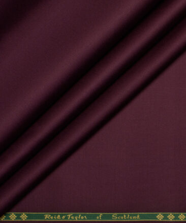 Reid & Taylor  Giza Cotton Solids Shirt or Kurta Pajama Fabric (Dark Wine)