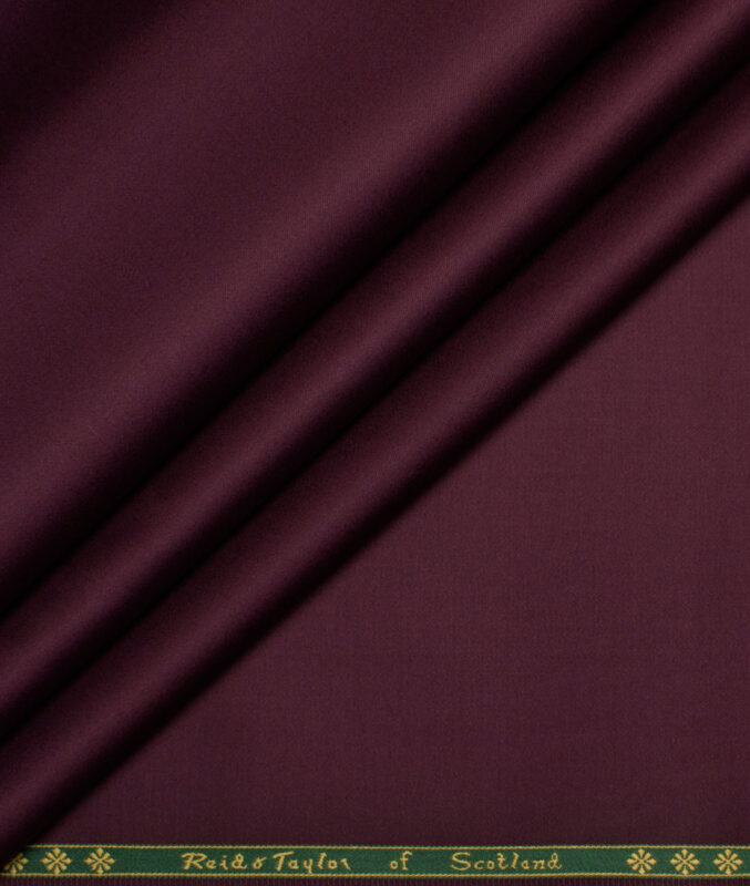 Reid & Taylor  Giza Cotton Solids Shirt or Kurta Pajama Fabric (Dark Wine)