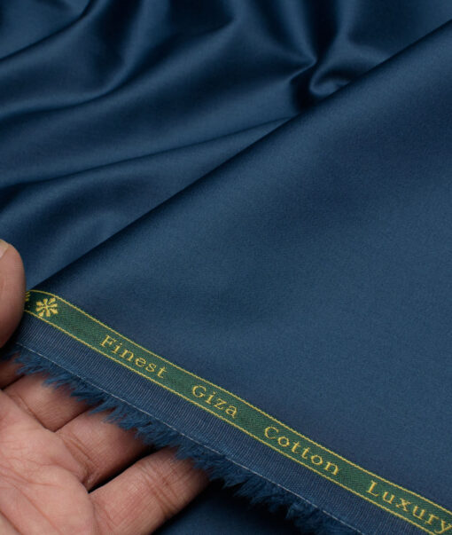 Reid & Taylor  Giza Cotton Solids Shirt or Kurta Pajama Fabric (Venice Blue)