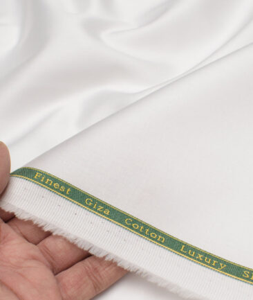 Reid & Taylor  Giza Cotton Solids Shirt or Kurta Pajama Fabric (White)