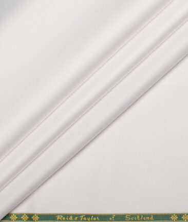 Reid & Taylor  Giza Cotton Solids Shirt or Kurta Pajama Fabric (White)
