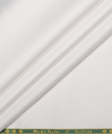 Reid & Taylor  Giza Cotton Solids Shirt or Kurta Pajama Fabric (White)
