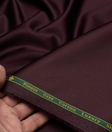 Reid & Taylor  Giza Cotton Solids Shirt or Kurta Pajama Fabric (Brownish Wine)