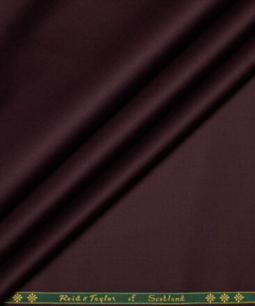Reid & Taylor  Giza Cotton Solids Shirt or Kurta Pajama Fabric (Brownish Wine)