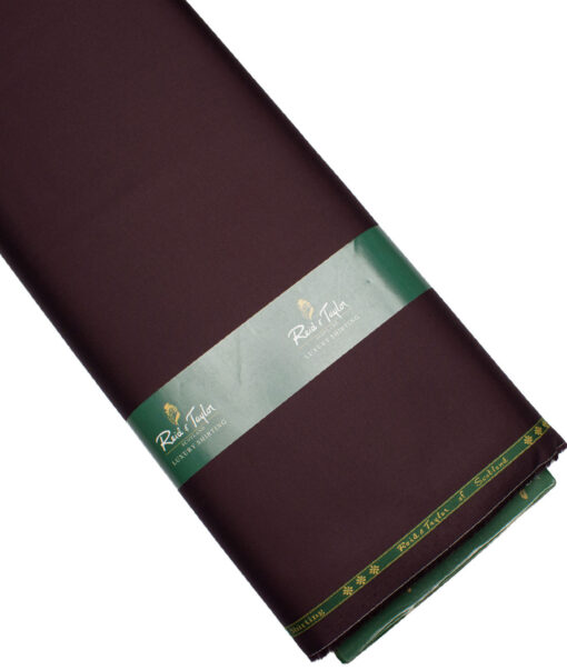 Reid & Taylor  Giza Cotton Solids Shirt or Kurta Pajama Fabric (Brownish Wine)