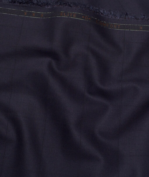 OCM Terry Rayon Checks  Stretchable Suiting Fabric (Dark Tuna Purple)