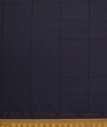 OCM Terry Rayon Checks  Stretchable Suiting Fabric (Dark Tuna Purple)
