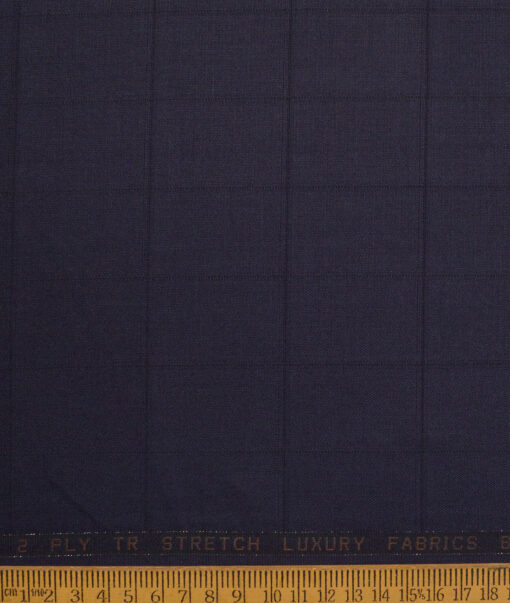 OCM Terry Rayon Checks  Stretchable Suiting Fabric (Dark Tuna Purple)