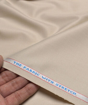 OCM Terry Rayon Structured  Stretchable Suiting Fabric (Cream)