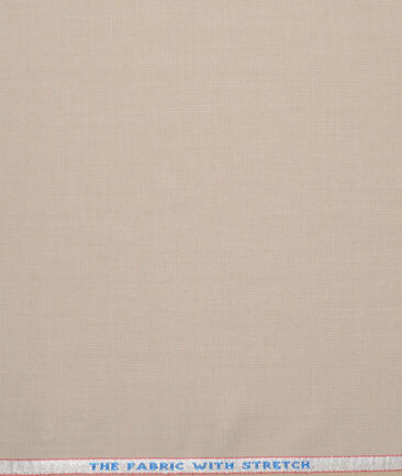 OCM Terry Rayon Structured  Stretchable Suiting Fabric (Cream)