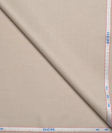 OCM Terry Rayon Structured  Stretchable Suiting Fabric (Cream)