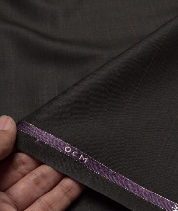 OCM Terry Rayon Checks  Suiting Fabric (Dark Brown)