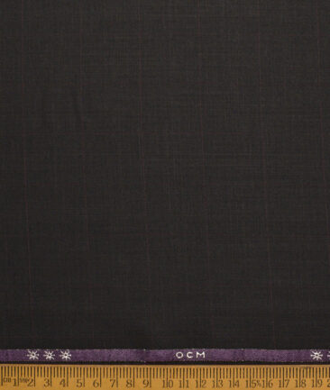 OCM Terry Rayon Checks  Suiting Fabric (Dark Brown)