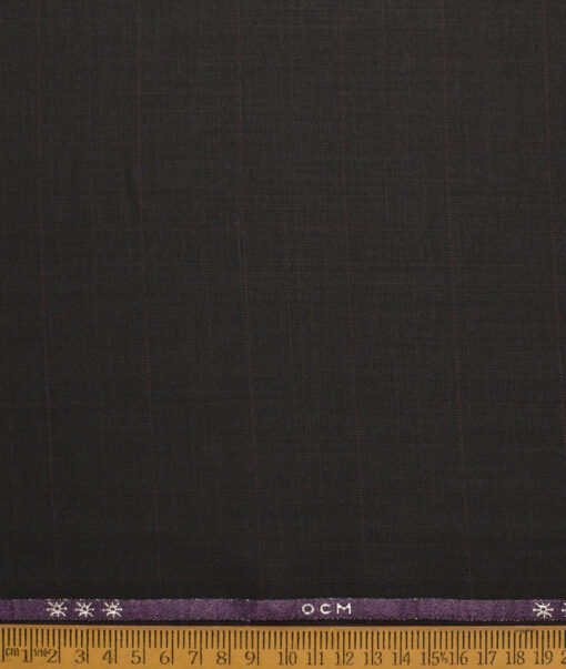 OCM Terry Rayon Checks  Suiting Fabric (Dark Brown)