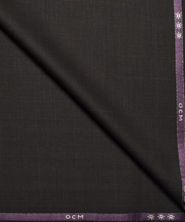 OCM Terry Rayon Checks  Suiting Fabric (Dark Brown)