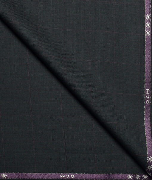 OCM Terry Rayon Checks  Suiting Fabric (Dark Green)
