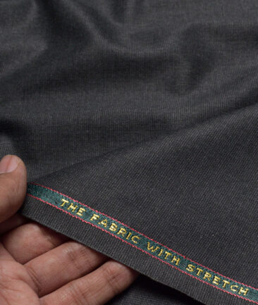 OCM Terry Rayon Structured  Stretchable Suiting Fabric (Dark Grey)