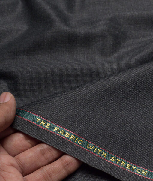 OCM Terry Rayon Structured  Stretchable Suiting Fabric (Dark Grey)