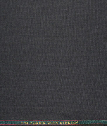 OCM Terry Rayon Structured  Stretchable Suiting Fabric (Dark Grey)