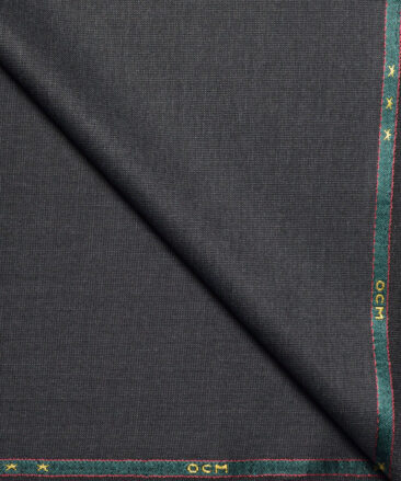 OCM Terry Rayon Structured  Stretchable Suiting Fabric (Dark Grey)