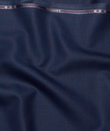 OCM Terry Rayon Checks  Suiting Fabric (Dark Royal Blue)