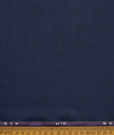 OCM Terry Rayon Checks  Suiting Fabric (Dark Royal Blue)