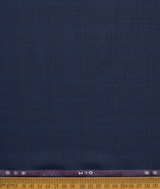 OCM Terry Rayon Checks  Suiting Fabric (Dark Royal Blue)