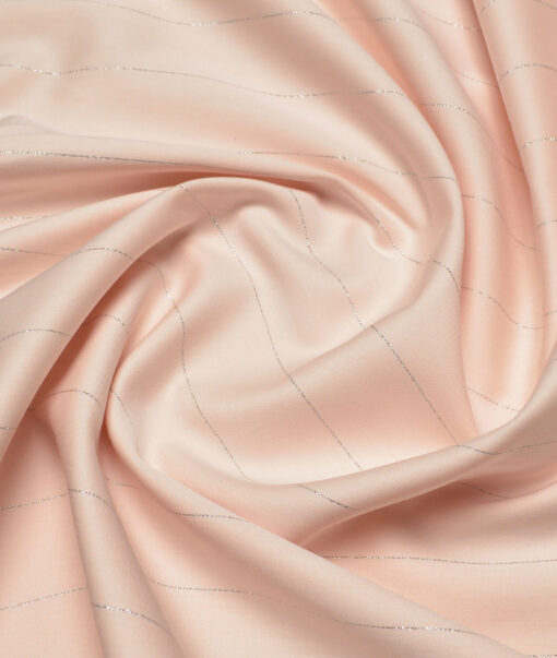 Soktas  Giza Cotton Striped Shirting Fabric (Peach)