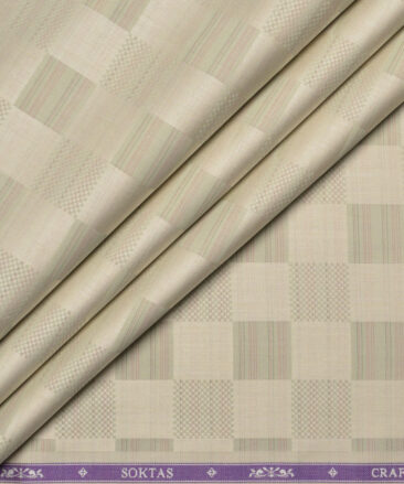Soktas  Giza Cotton Self Design Shirting Fabric (Pistachios Green)