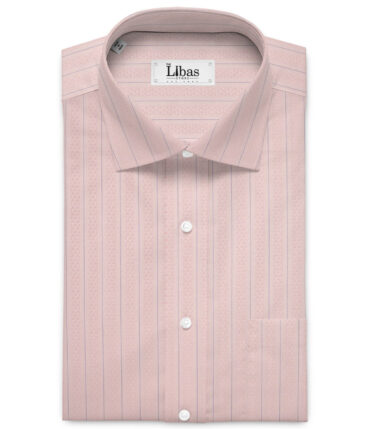 Soktas 2 Ply 100's Giza Cotton Striped Shirting Fabric (Pink)