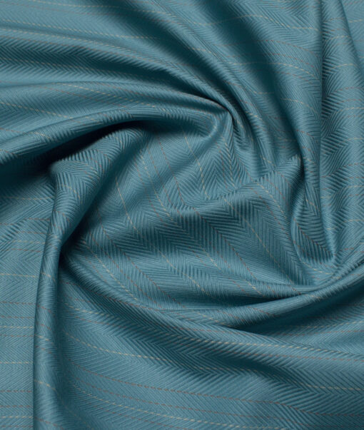 Soktas  Giza Cotton Striped Shirting Fabric (Sea Green)