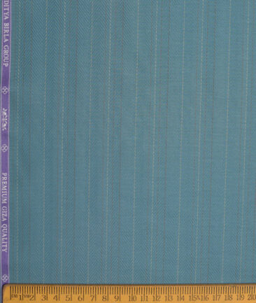 Soktas  Giza Cotton Striped Shirting Fabric (Sea Green)