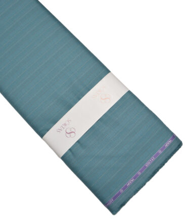 Soktas  Giza Cotton Striped Shirting Fabric (Sea Green)