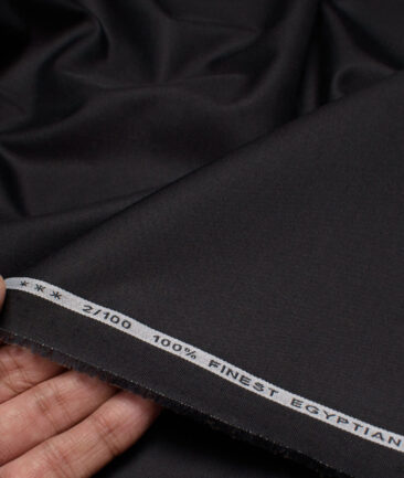 Vercelli Italy 2 Ply 100's Giza Cotton Solids Shirting Fabric (Black)