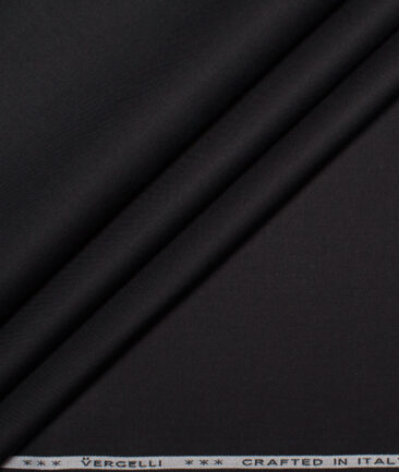 Vercelli Italy 2 Ply 100's Giza Cotton Solids Shirting Fabric (Black)