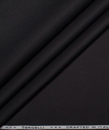 Vercelli Italy 2 Ply 100's Giza Cotton Solids Shirting Fabric (Black)